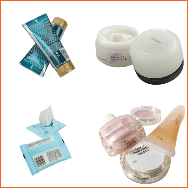 cornice arancione personal care prodotti cosmetici