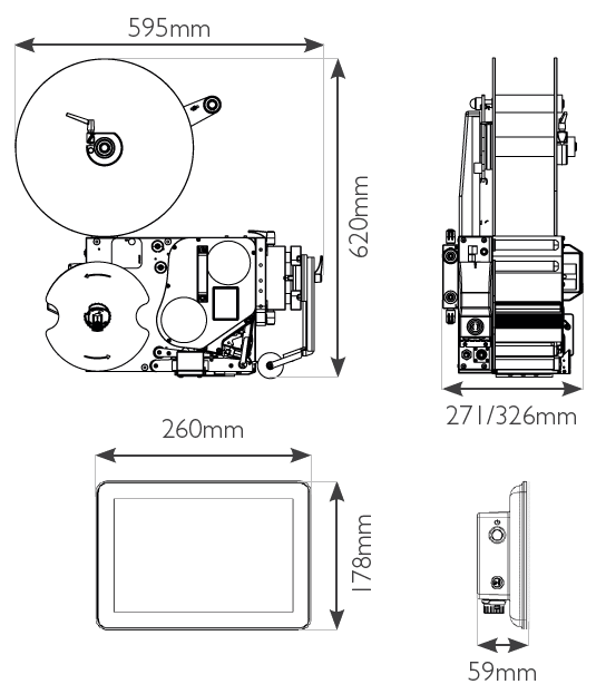 Technical specifications Domino Mx350i-DW