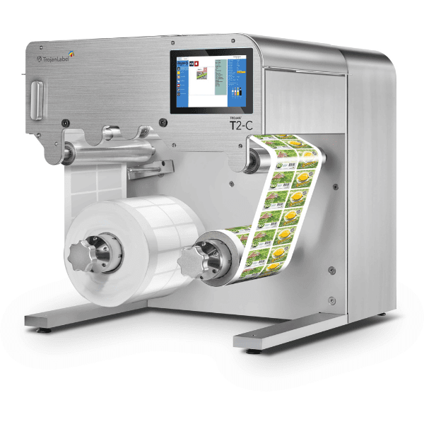 High-capacity label printer that prints colorful labels with Trojan™ T2-C